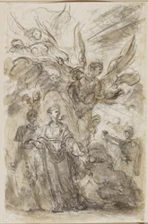 Charlemagne emmène Angélique loin de Roland, vers 1785 (détail)